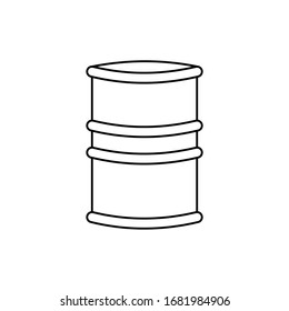 Symbol of the fuel oil tank. Icon of a container or barrel oil drum. Illustration of a barrel, gasoline or diesel oil reservoir. Crude oil reservoirs or hazardous waste logos.