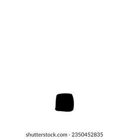 Symbol full stop bold font in doodle hand drawn style isolated on white background. For logo, presentation, branding, education, font, signboard, lettering.