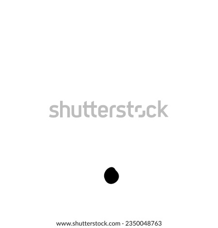 Symbol full stop light font in hand drawn doodle style isolated on white background. For presentation, logo, branding, font, education.