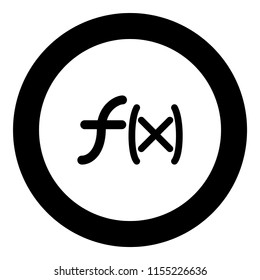 Symbol function icon black color in round circle