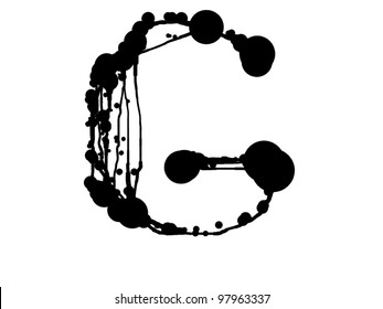 symbol G - Hand drawn vector abc