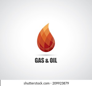 Symbol  Of Gas And Oil - Drop Made Of Geometric Elements - Vector Illustration