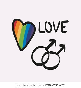 The symbol is gay. Gay Pride vector illustration. The color of the rainbow