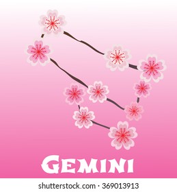 Symbol: Gemini Zodiac Sign. Vector Illustration. EPS10
