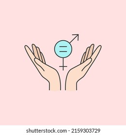 Symbol Of Gender Equality. Gender Equality Logo In Flat Style