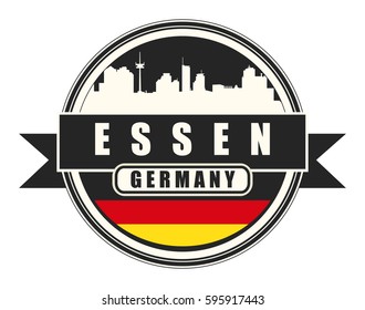 Symbol, German city, with abstract skyline, Essen, vector illustration