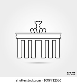 Symbol of Germany. Line icon of the Brandenburg Gate.