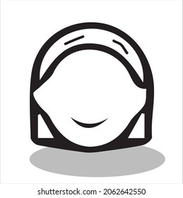symbol girl face icon smiley face black as vector