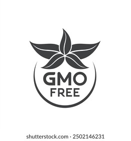 symbol of gmo free, gmo free label, vector art.