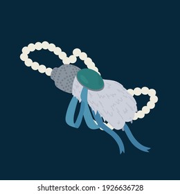 The symbol of good luck is a rabbit's foot. Beautiful animal paw poster for good luck. Postcards with symbols that bring good luck and fortune. Vector illustration