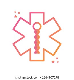 symbol gradient style icon design of Medical care health emergency aid exam clinic and patient theme Vector illustration