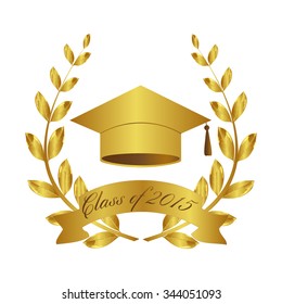 Symbol graduate. Graduate certificate. Laurel wreath. Class of 2015