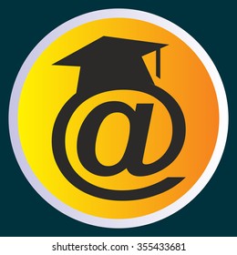 symbol with graduation cap logo vector