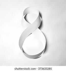 Symbol of gray ribbon for 8 March. International Women's Day. Vector illustration.