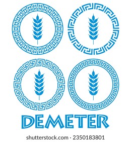 Symbol Of The Greek God Demeter Vector Illustration Isolated On A White Background