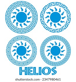 Symbol Of The Greek God Helios Vector Illustration Isolated On A White Background