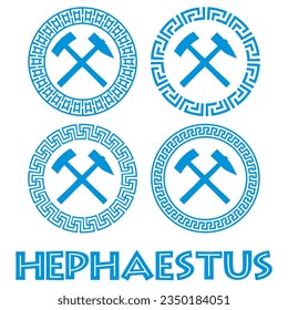 Symbol Of The Greek God Hephaestus Vector Illustration Isolated On A White Background