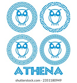 Symbol Of The Greek Goddess Athena Vector Illustration Isolated On A White Background