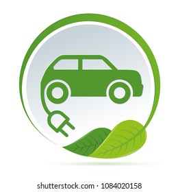 Symbol green electric car energy rechargeable 