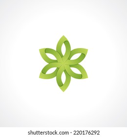 symbol of green flower. vector design element. eps10