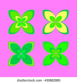 symbol of green flower. vector design element. eps10