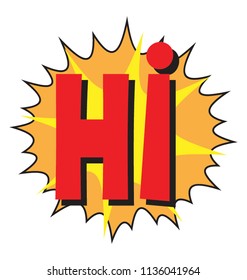 A symbol of greeting someone hi .fun bubble of hi 