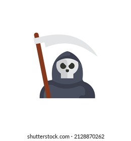 Symbol Grim Reaper, simple flat cartoon death symbol