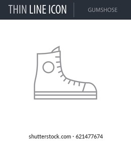 Symbol of Gumshose. Thin line Icon of Hipster. Stroke Pictogram Graphic for Web Design. Quality Outline Vector Symbol Concept. Premium Mono Linear Beautiful Plain Laconic Logo