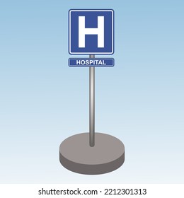 Symbol H Hospital Sign Traffic Road Stock Vector (Royalty Free ...