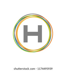 the symbol H in an integrated circle