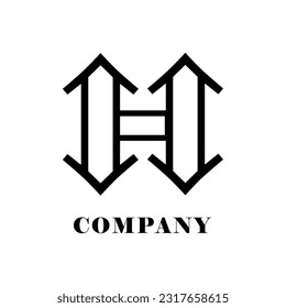 Symbol H letter logo on white background, can be used for art companies, sports, etc