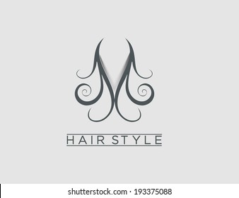 Symbol of Hair Dresser, isolated vector design 