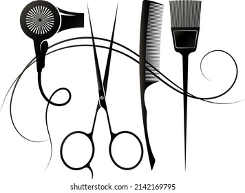 Symbol Hairdresser Beauty Salon Scissors Comb Stock Vector (Royalty ...