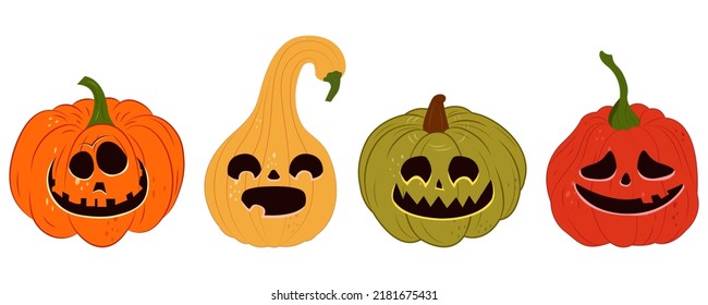 Jack-o’-lantern, Symbol Of Halloween Holiday. Halloween Pumpkin Stencil.

