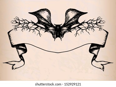 The symbol of Halloween in the style of an ancient engraving/