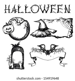 The symbol of Halloween in the style of an ancient engraving/