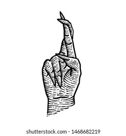 Symbol Hand Gesture retro style
