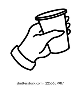 The symbol of a hand holding a drink cup with a black line, can be adjusted as needed.