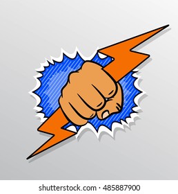 hand holding lightning bolt clipart