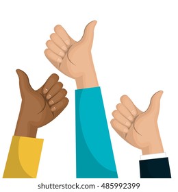 symbol hand like multicultural team design