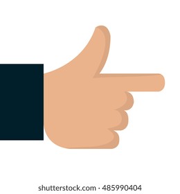 symbol hand pointing isolated