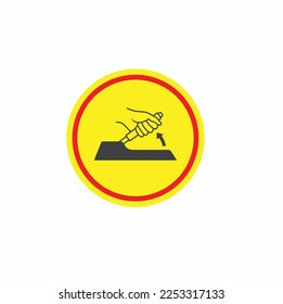 symbol of handbrake, car handbrake, vector art.