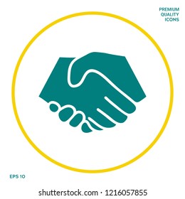 Symbol of handshake in circle. Graphic elements for your design