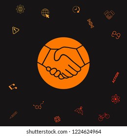 Symbol of handshake in circle. Graphic elements for your design