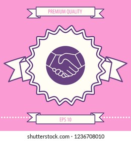 Symbol of handshake in circle. Graphic elements for your design