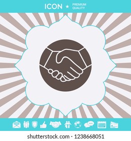 Symbol of handshake in circle. Graphic elements for your design