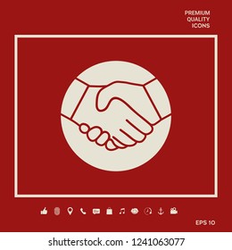 Symbol of handshake in circle. Graphic elements for your design