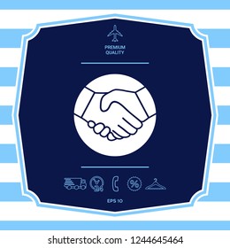 Symbol of handshake in circle. Graphic elements for your design