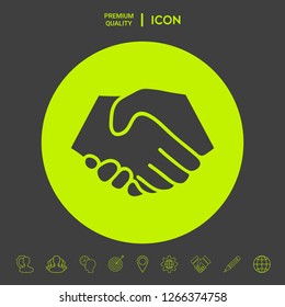 Symbol of handshake in circle. Graphic elements for your design