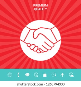 Symbol of handshake in circle. Graphic elements for your design